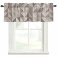 thumbnail image 1 of Geometric Triangle Window Valance Curtain Ombre Cream-Coloured Brown Rod Pocket Short Curtain for Living Room, Bedroom & Kitchen Window Decor 42x12in, 1 of 8
