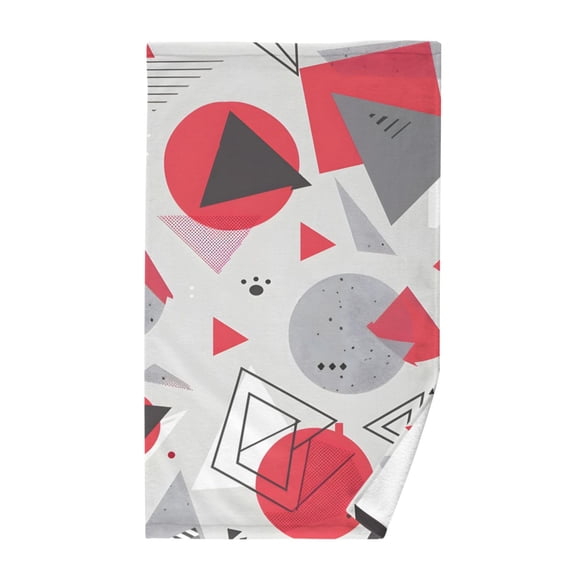 Geometric Triangle and Line Cotton Face Towel Soft Hand Towel Absorbent Bathroom Towel for Kitchen Hotel
