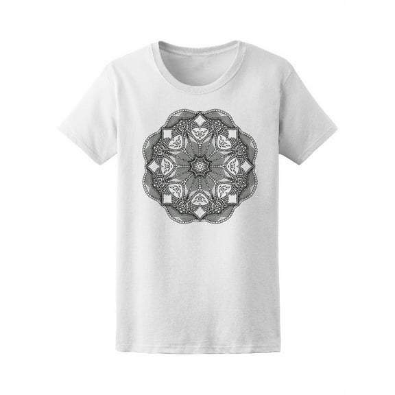 Geometric Tribal Mehndi Mandala T-Shirt Women -Image by Shutterstock, Female Medium