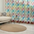 thumbnail image 1 of Geometric Tulle Curtains with Rod Pocket, Vector Illustration Seamless Pattern Background for Wall or Floor with Squares, Sheer Drape for Wedding Party 2 Panels, 7 Sizes, Multicolor, by Ambesonne, 1 of 3