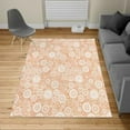 thumbnail image 1 of Geometric Turkish Area Rug, Different Sized Circles and Rounds Simple Style Graphic Print Shabby Home, Soft Carpet for Living Room Decor with Distressed Look, 2.6' x 5', Burnt Orange, by Ambesonne, 1 of 4