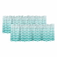 thumbnail image 1 of Geometric Turquoise Ombre Valances for Windows, Decorative Rod Pocket Window Valance Curtains, Modern Gradient White Ocean Striped Short Curtain Drapes for Living Room, 2 Panels, 42" W x 12" L, 1 of 8