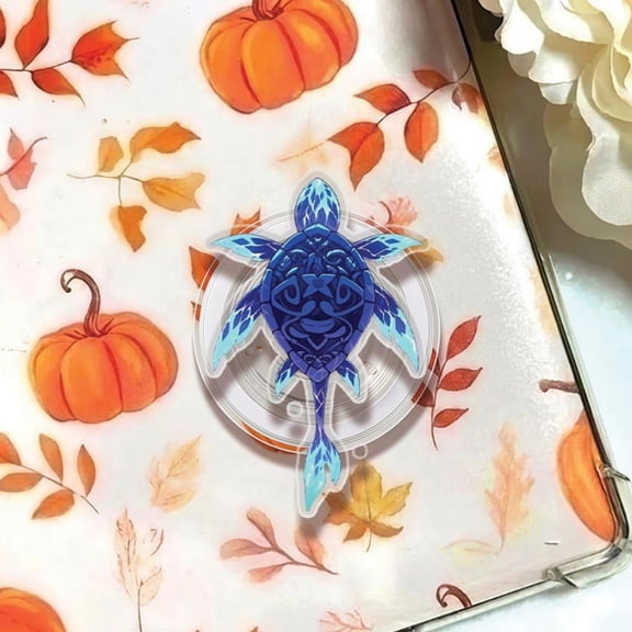 Geometric Turtle Acrylic Phone Grip, Marine Creature Holder, Mystical Turtle