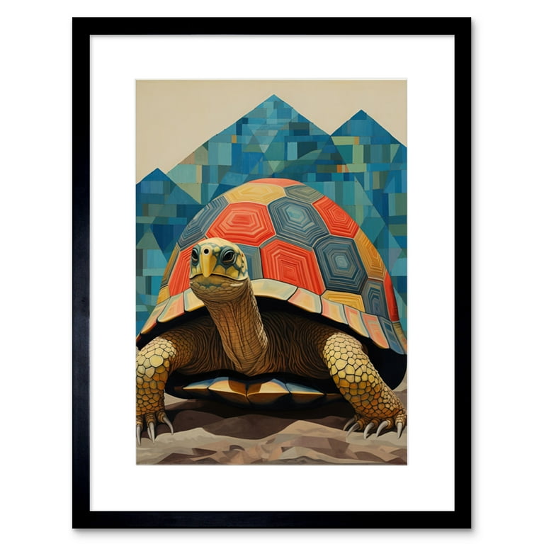 Geometric Turtle Colourful Hexagon Scutes Shell Pattern Tortoise 