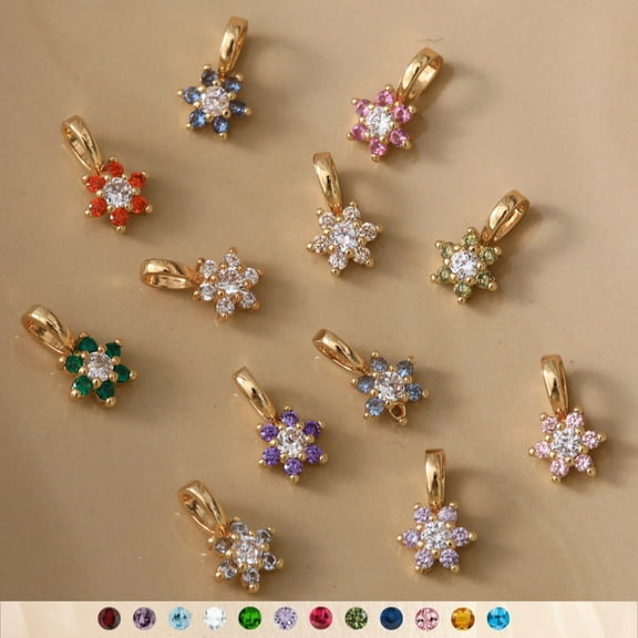 Geometric Twelve Birthstone Color Pendant