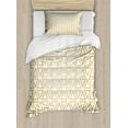 thumbnail image 1 of Geometric Twin Size Duvet Cover Set, Modern and Futuristic Style of Repeating Triangular Ornaments, Decorative 2 Piece Bedding Set with 1 Pillow Sham, White Camel and Pale Camel, by Ambesonne, 1 of 3