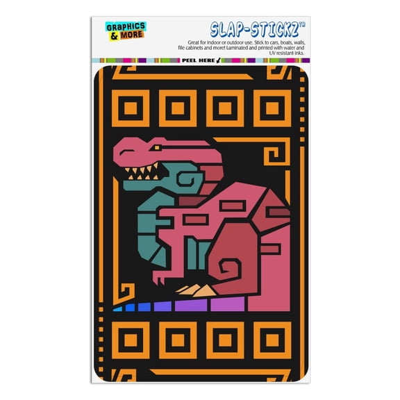 Geometric Tyrannosaurus Rex Dinosaur Aztec Mayan Style Home Business Office Sign