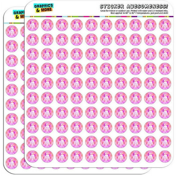 Geometric Unicorn Pink Fantasy 200 1/2" (0.5") Planner Calendar Scrapbooking Crafting Stickers