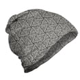 thumbnail image 1 of Geometric Unisex Beanie, Cubic Forms Abstract Art, Hiking Outdoors, Charcoal Grey and Ivory, by Ambesonne, 1 of 1