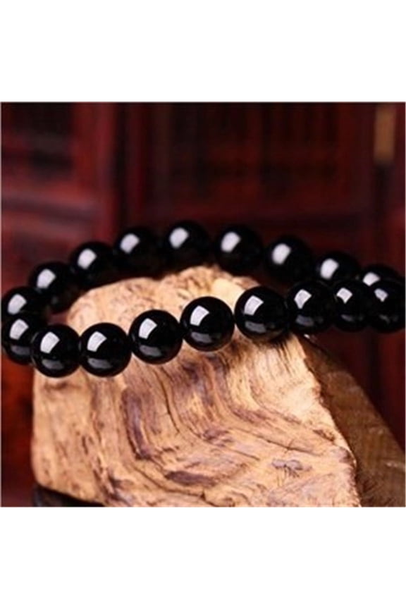 Geometric Unisex Black Black Agate Bracelet