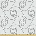 thumbnail image 1 of Ambesonne Geometric Fabric by the Yard Upholstery, Spiralling Rounded Shapes, 5 Yards, Grey and Coconut, 1 of 5