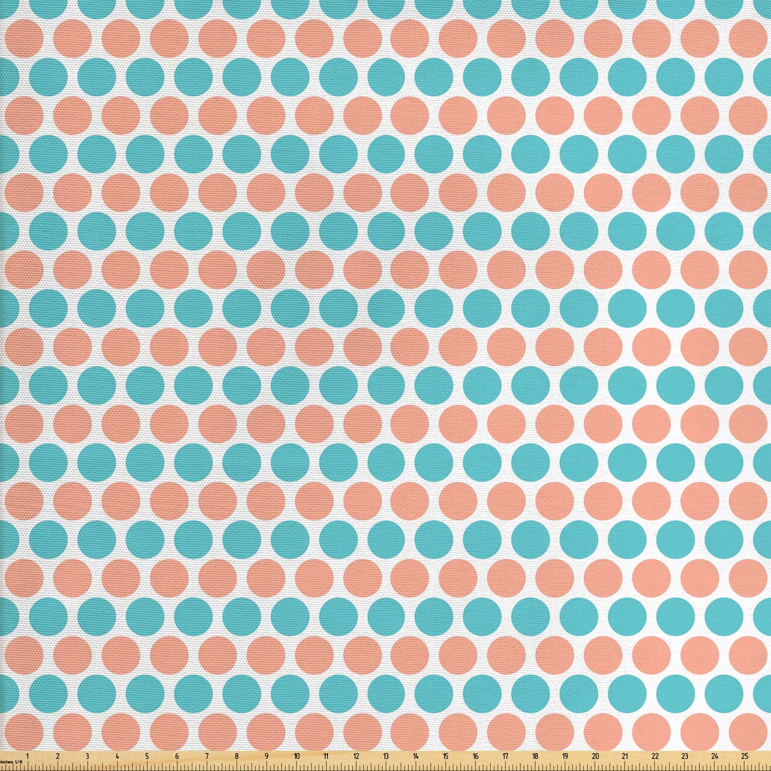 Ambesonne Geometric Fabric by the Yard Upholstery, Dots Rows Pastel