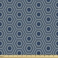 thumbnail image 1 of Ambesonne Geometric Fabric by the Yard Upholstery, Classic Hexagons Pattern, 1 Yard, Night Blue and Eggshell, 1 of 5