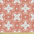 thumbnail image 1 of Geometric Upholstery Fabric by the Yard, Damask Pattern Inspired Floral Shaped Repetitive Elements Art Print, Decorative Fabric for DIY and Home Accents, Coral Pale Blue by Ambesonne, 1 of 5