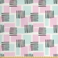 thumbnail image 1 of Ambesonne Geometric Fabric by the Yard Upholstery, Stripes and Rectangles, 3 Yards, Pale Pink Pale Blue, 1 of 4