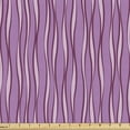 thumbnail image 1 of Ambesonne Geometric Fabric by the Yard Upholstery, Abstract Wave Lines Art, 2 Yards, Pale Purple and Dark Fuchsia, 1 of 5