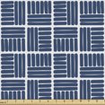 thumbnail image 1 of Ambesonne Navy Blue Fabric by the Yard Upholstery, Stripes in Squares, 1 Yard, Night Blue and White, 1 of 5
