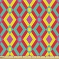 thumbnail image 1 of Geometric Upholstery Fabric by the Yard, Ornament Native Folk Motif Grid Style Angled Lines and Diamond Shape Layout, Decorative Fabric for DIY and Home Accents, Multicolor by Ambesonne, 1 of 5