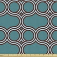 thumbnail image 1 of Ambesonne Geometric Fabric by the Yard Upholstery, Abstract Cold Toned Grid, 5 Yards, Petrol Blue Multicolor, 1 of 5