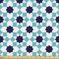 thumbnail image 1 of Geometric Upholstery Fabric by the Yard, Vintage Style Moroccan Stars and Squares Pattern, Decorative Fabric for DIY and Home Accents, Dark Seafoam White by Ambesonne, 1 of 5