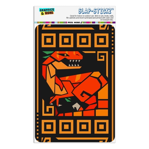 Geometric Velociraptor Raptor Dinosaur Aztec Mayan Style Home Business Office Sign