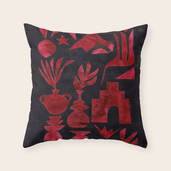 Geometric Vessels and Arch Velvet Throw Pillow Cover, Couch Accent ...