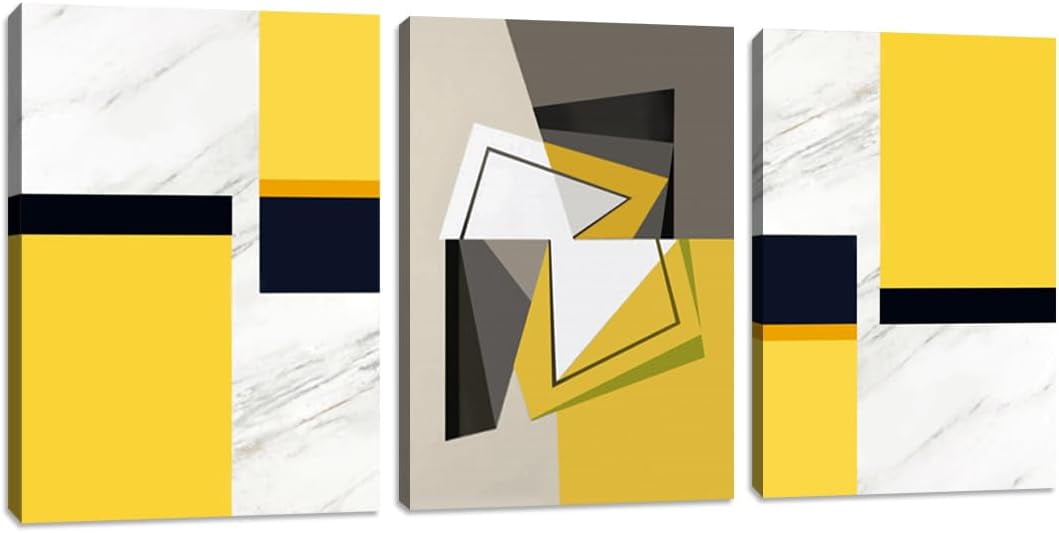 Geometric Wall Art 3 Pieces Framed Wall Art Canvas Artwork Paintings ...