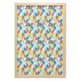 thumbnail image 1 of Geometric Wall Art with Frame, Bauhaus Inspired Intersected Circular Shapes of Color Blocks and Dotted Lines, Printed Fabric Poster for Bathroom Living Room Dorms, 23" x 35", Multicolor, by Ambesonne, 1 of 2