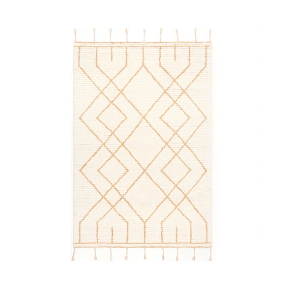 Geometric Washable Cotton Bath Rug Copper, Elias