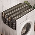 thumbnail image 1 of Geometric Washing Machine Organizer, Antique Monochromatic Trippy 70's Style Rhythmic Curved Triangles, Anti-slip Fabric Top Cover for Washer and Dryer, Dark Brown and Ivory, by Ambesonne, 1 of 1