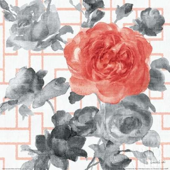 Geometric Watercolor Floral I Canvas Art - Danhui Nai (24 x 24)