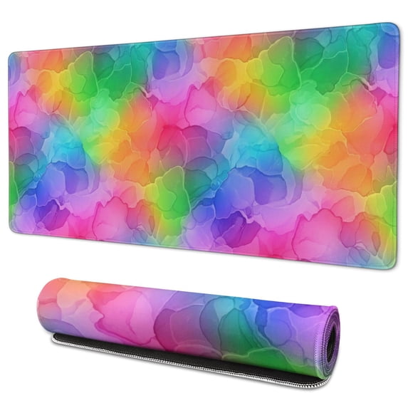 Geometric Wave Blue Pattern Extended Large Mouse Pad, Keyboard Mouse ...