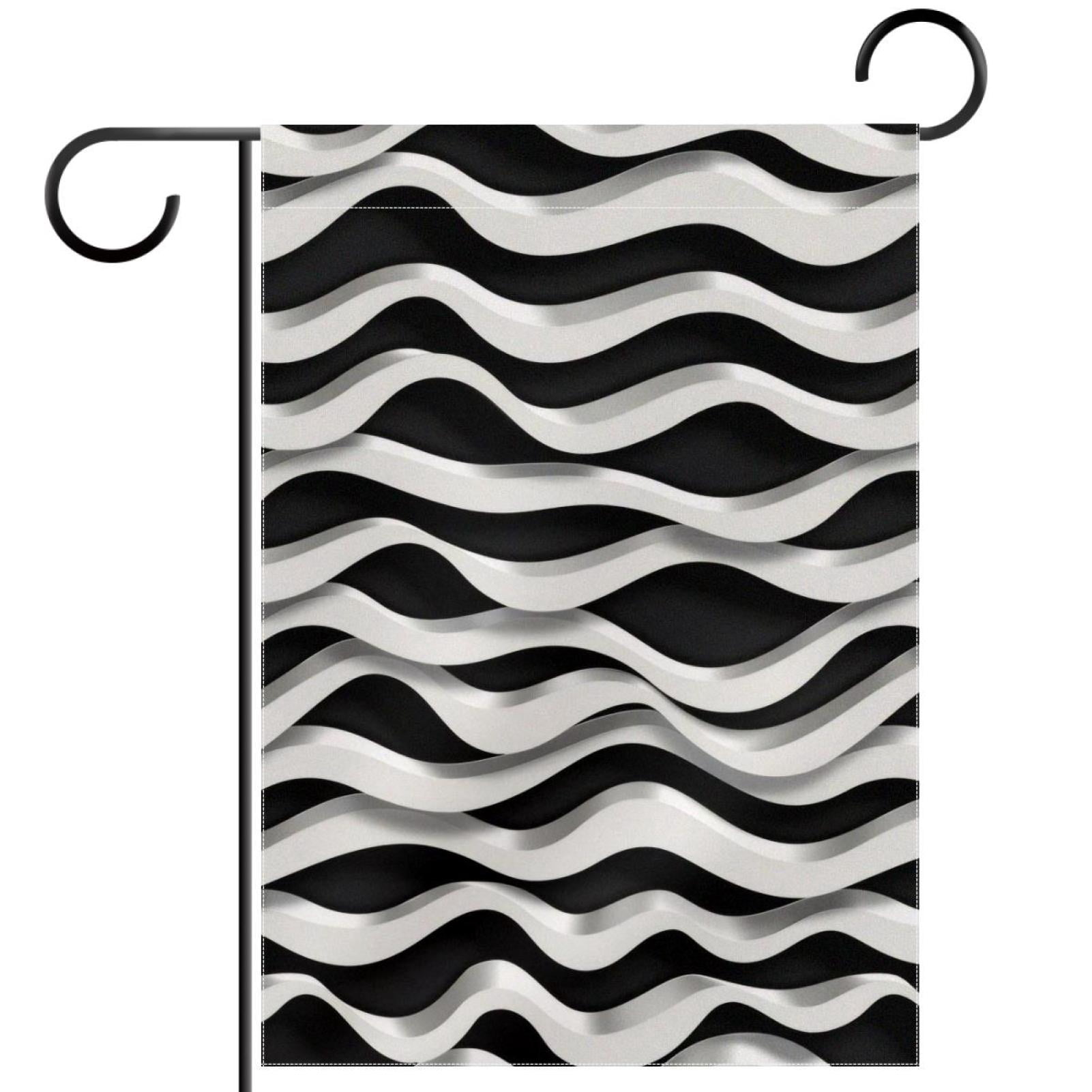 Geometric Wave Double Sided Garden Flag Decorative Weather Resistant Yard Flag, Large DIY Vertical Flag for Farmhouse Patio Lawn, 28x40 Inch