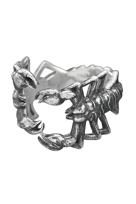Geometric Wedding Rings Dating Rings Scorpion Shape Adjustable Finger Jewelry Alloy Texture for Everyday Use and Gift