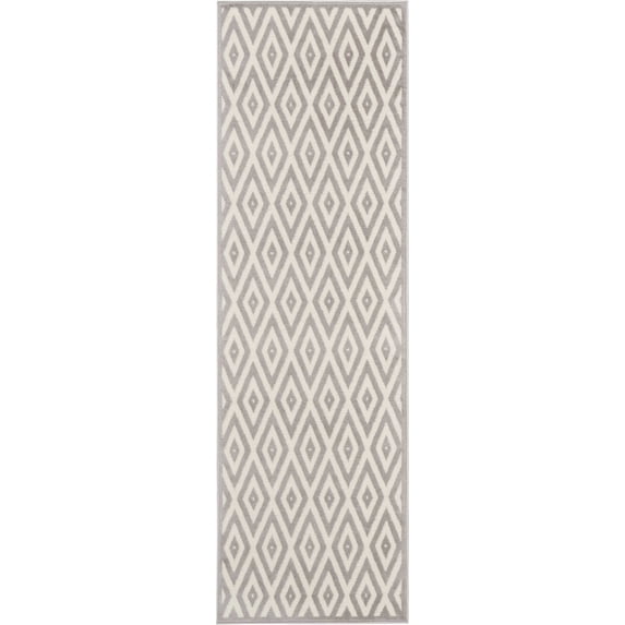Geometric White/Grey Area Rug by Bellamy Studios