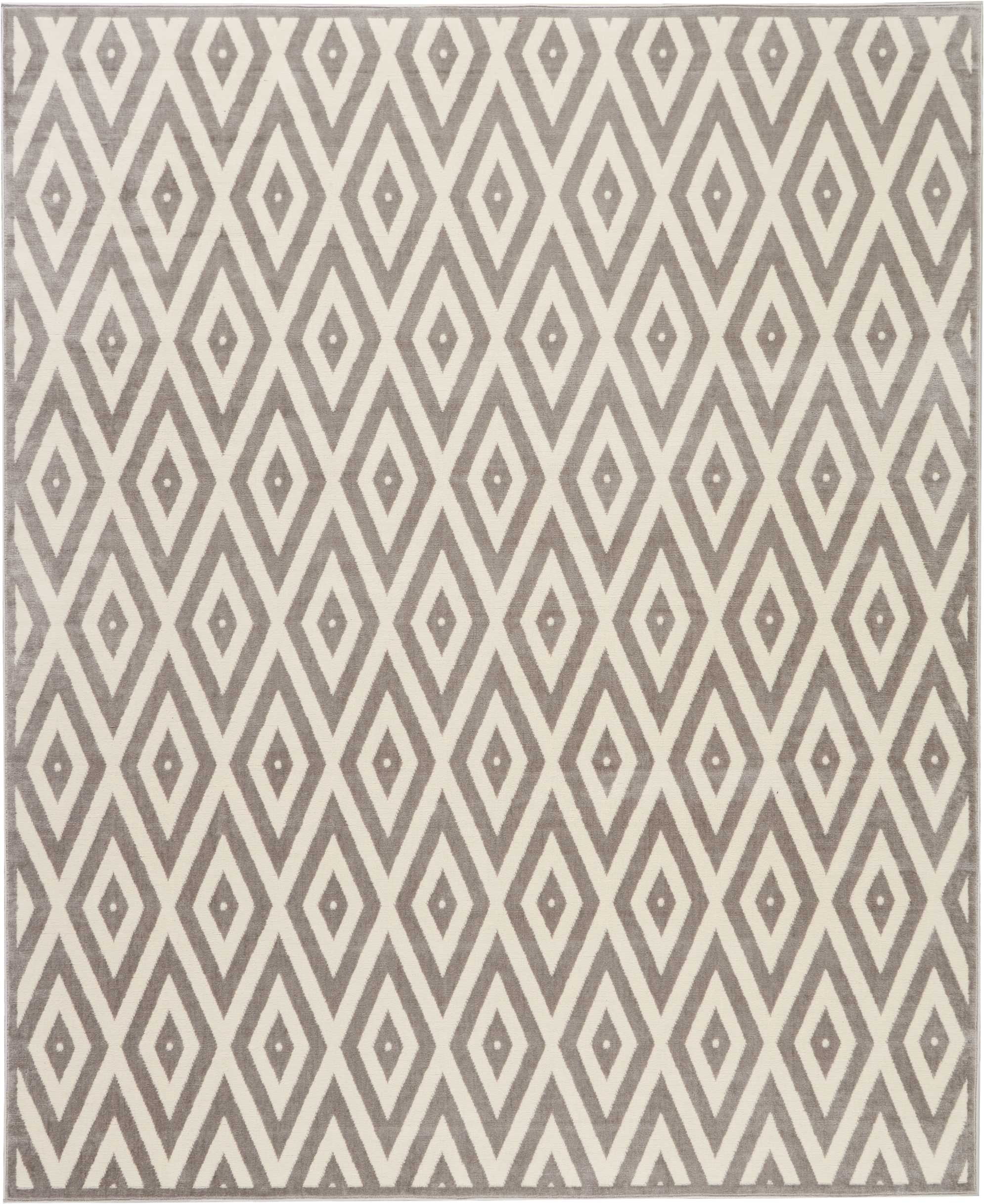 Geometric White/Grey Area Rug by Bellamy Studios