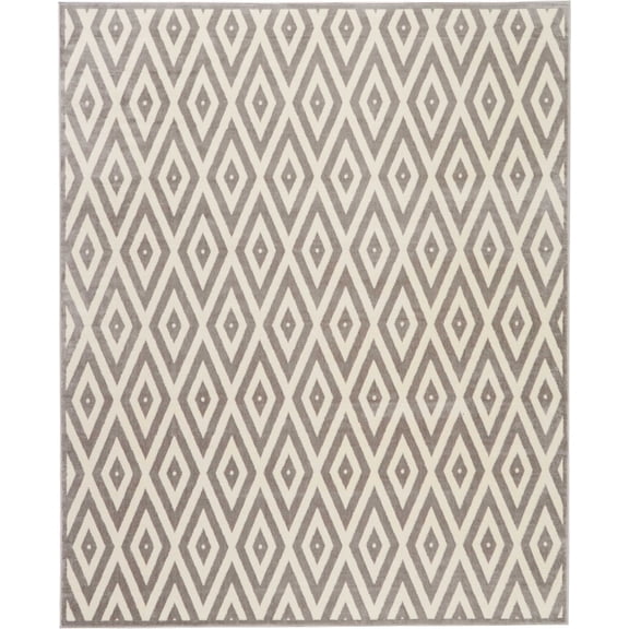 Geometric White/Grey Area Rug by Bellamy Studios