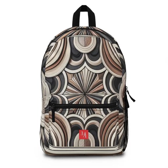 Geometric Whorls in Sepia Shades - Backpack