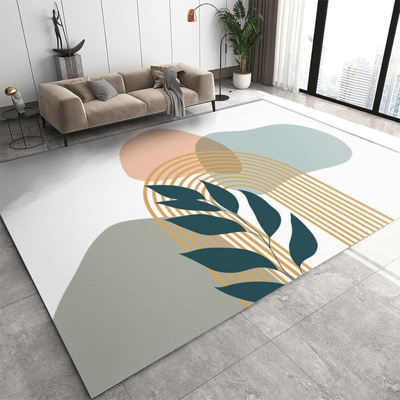 Geometric Willow Area Rug Medieval Line For Living Room Rugs, Indoor Non-Slip Rugs, Machine Washable Breathable Durable Carpet For Bedroom Study Front Entrance Floor Decor 1x2ft