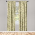 thumbnail image 1 of Geometric Window Curtains, Abstract Inspired Overlapping Curvy Stripes and Rounds Sun Art, Lightweight Decor 2-Panel Set with Rod Pocket, Pair of - 28"x63", Avocado Green and Green Brown, by Ambesonne, 1 of 3