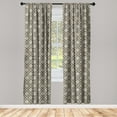thumbnail image 1 of Geometric Window Curtains, Ethnic Ornamental Abstract Floral Like Shapes Pattern Folk Design, Lightweight Decor 2-Panel Set with Rod Pocket, Pair of - 28"x84", Taupe and Dark Eggshell, by Ambesonne, 1 of 3