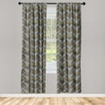 thumbnail image 1 of Geometric Window Curtains, Retro Feels Optical Illusion Motif of Lines Pointing Repetitive Abstract, Lightweight Decor 2-Panel Set with Rod Pocket, Pair of - 28"x95", Dark Mustard Grey, by Ambesonne, 1 of 1