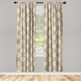 thumbnail image 1 of Geometric Window Curtains, Simple Design Grid Like Stripe Pattern with Floral Lattice Ornaments, Lightweight Decor 2-Panel Set with Rod Pocket, Pair of - 28"x84", Warm Taupe Champagne, by Ambesonne, 1 of 3