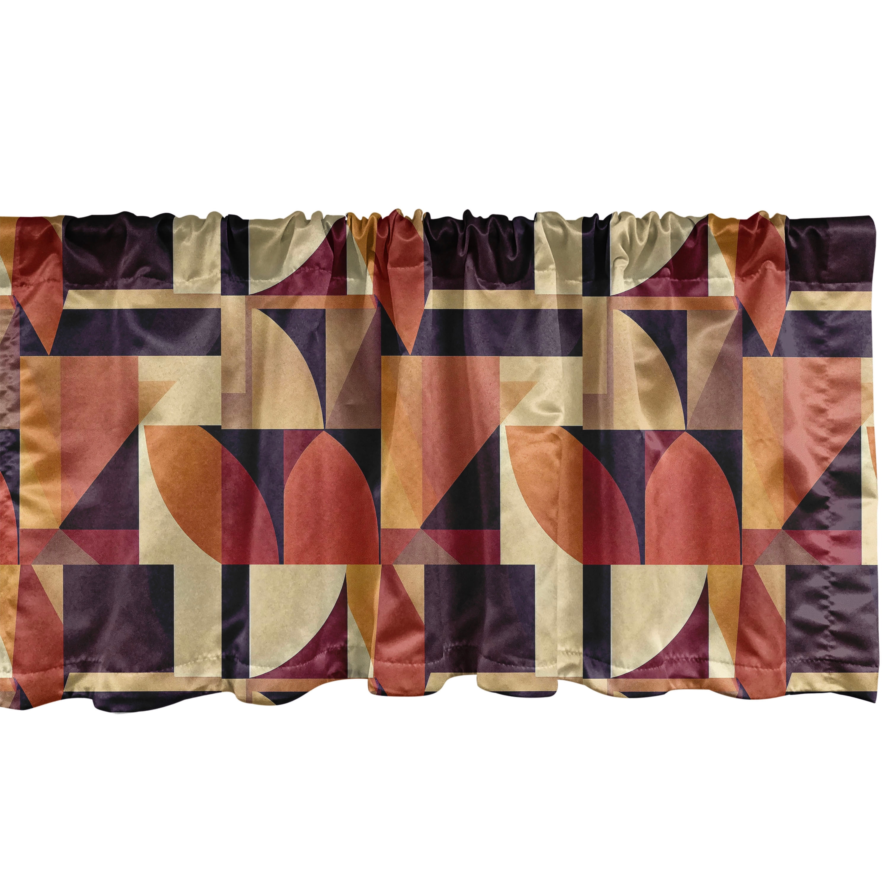 Geometric Window Valance, Contemporary Art Style Square and Triangle