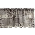 thumbnail image 1 of Geometric Window Valance, Illustrated Floral Pattern on Weathered Back With Tetragonal Shapes, Curtain Valance for Kitchen Bedroom with Rod Pocket, 54" X 18", Cocoa Dark Cocoa Beige, by Ambesonne, 1 of 2