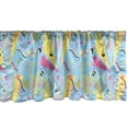 thumbnail image 1 of Geometric Window Valance, Memphis Inspired Abstract Retro 80's Doodle Hipster, Curtain Valance for Kitchen Bedroom with Rod Pocket, 54" X 18", Sky Blue Multicolor, by Ambesonne, 1 of 3
