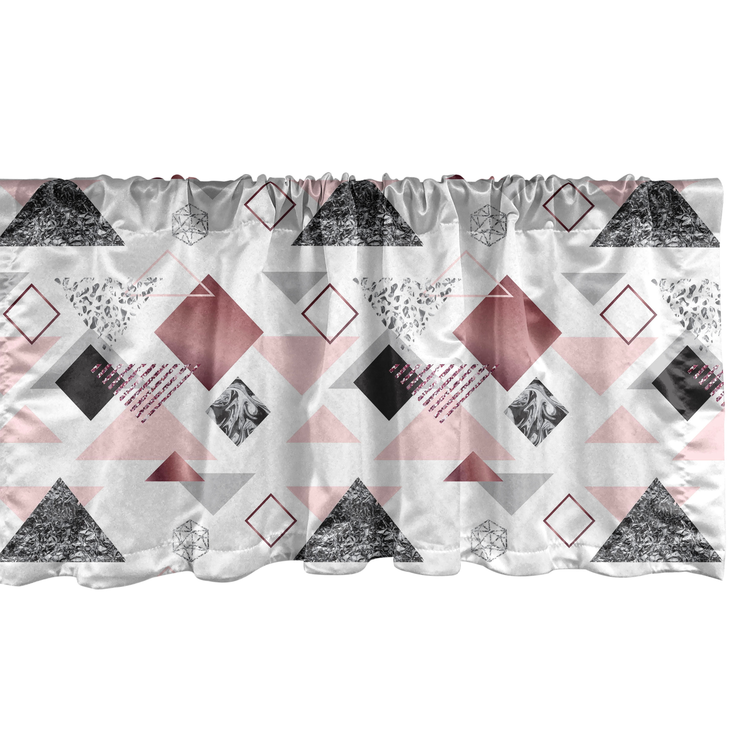 Window Square Valance Geometric Window Valance, Modern Minimal Style Squares and Triangles ...