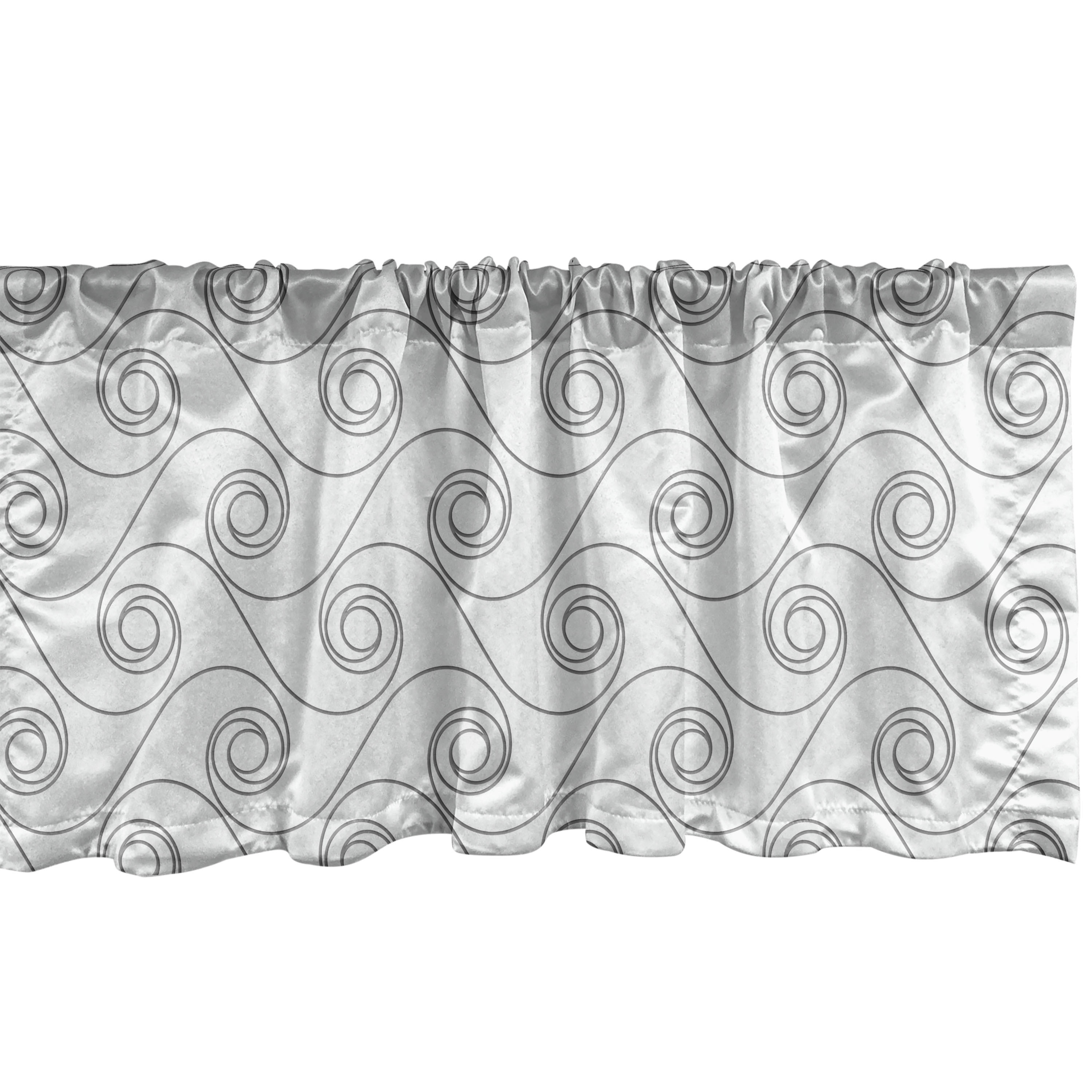 Geometric Window Valance Pack of 2, Abstract Spiraling Oval Rounded ...