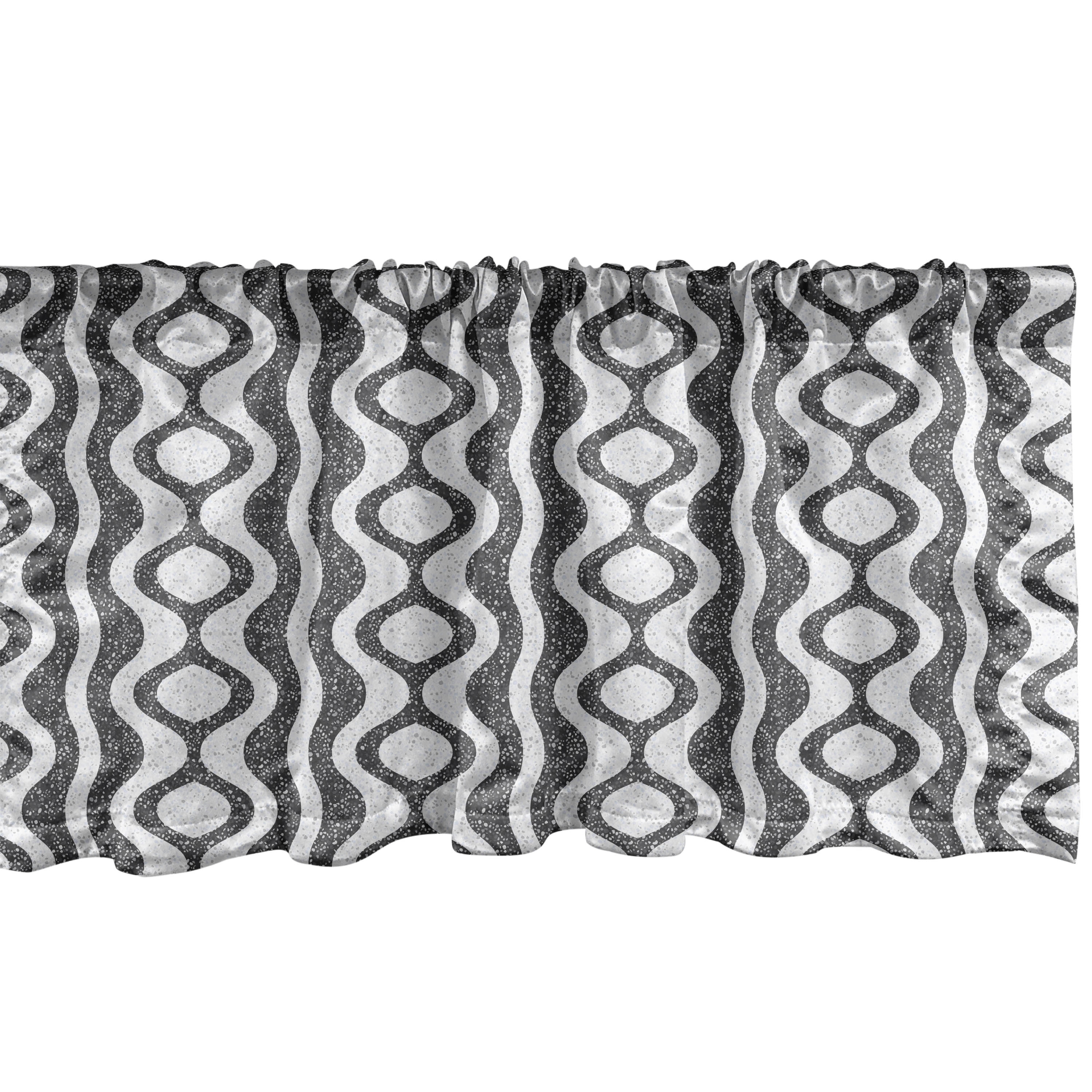 Geometric Window Valance Pack of 2, Pebbles Sprinkle Around Wave