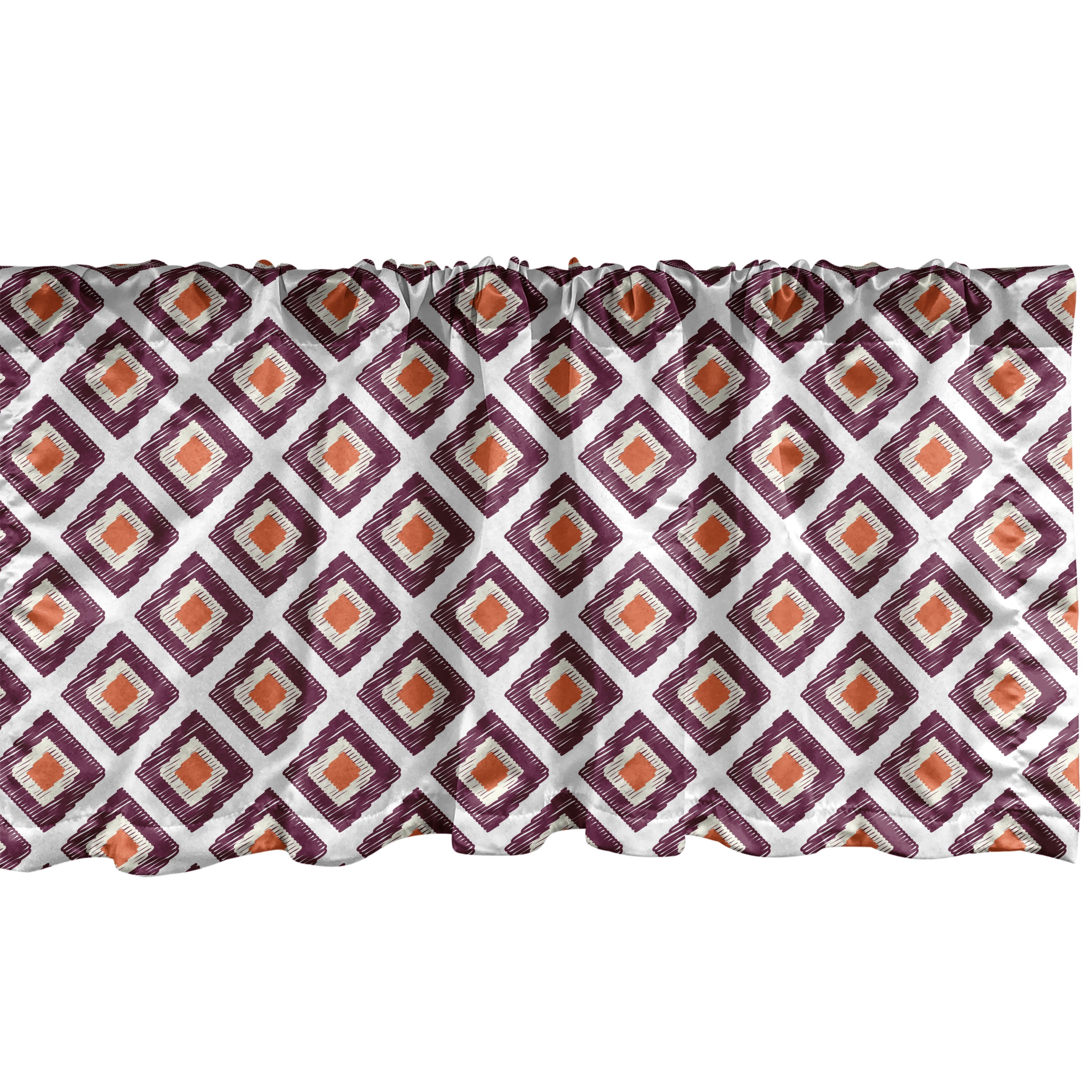 Geometric Window Valance, Triangles Shaped Squared Mosaic Like Seamless